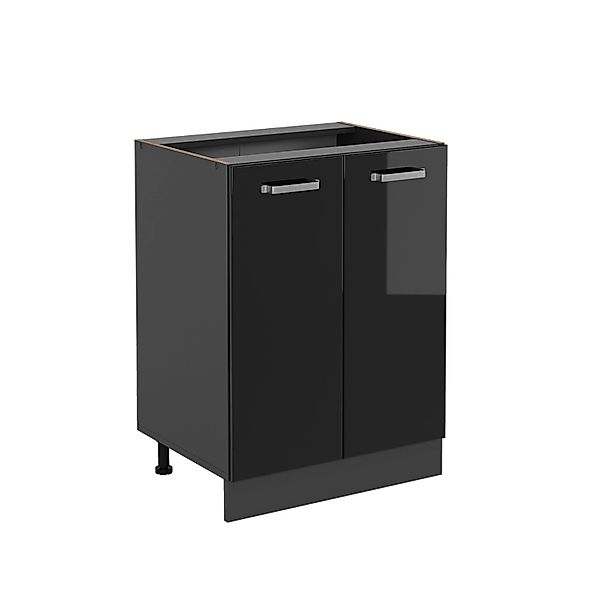 Vicco Unterschrank R-Line, Schwarz Hochglanz/Anthrazit, 60 cm ohne Arbeitsp günstig online kaufen