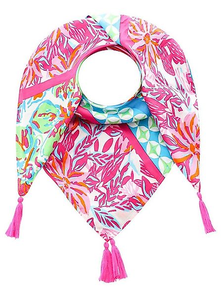 Zwillingsherz Modetuch "Hawaii Blume", mit Tasseln und farbenfrohem Blumenm günstig online kaufen