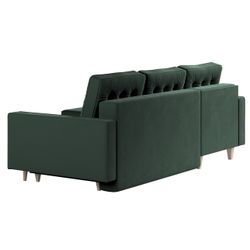 Ausklappbares Ecksofa Svein, dunkelgrün, 224x164x91, Polsterstoffe (RI38) günstig online kaufen
