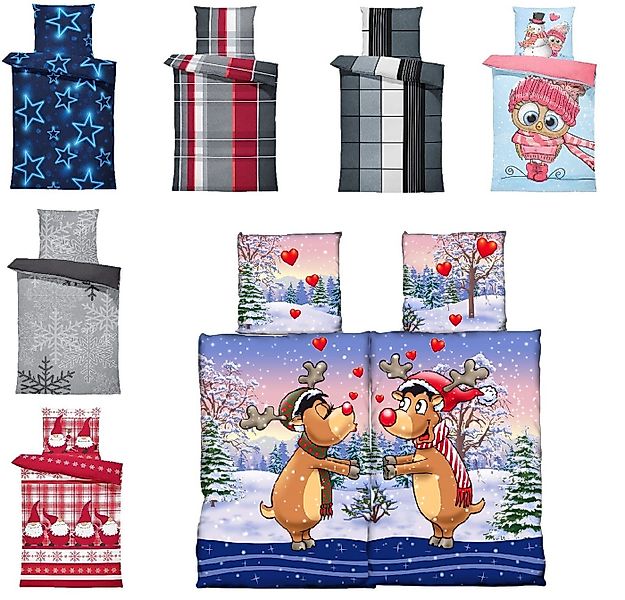 One Home Bettwäsche Winter Thermofleece, Fleece, 4 teilig, Weihnachten Part günstig online kaufen