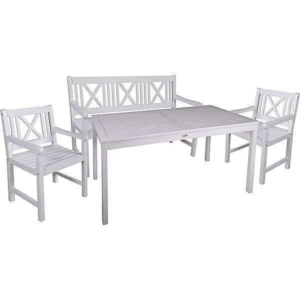 Garden Pleasure Gartenmöbel-Set Malmö 4-teilig Weiß FSC® günstig online kaufen
