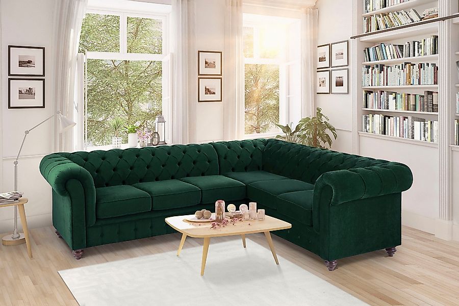 Home affaire Chesterfield-Sofa Duc Ecksofa L-Form, günstig online kaufen