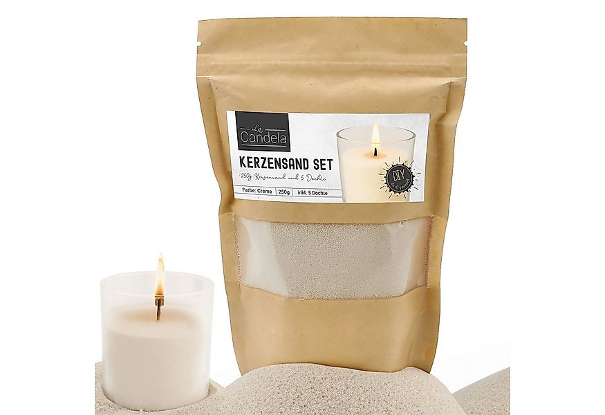 CEPEWA Formkerze DIY Kerzensand 5 Dochte 250gr creme Paraffinwachs Sandgran günstig online kaufen