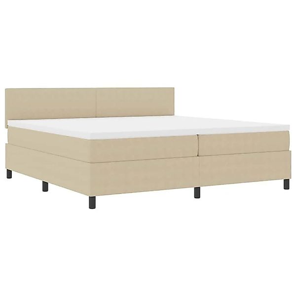 vidaXL Boxspringbett Hellgrau und Weiß 203 x 200 x 88 cm Cordstoff 3337530 günstig online kaufen