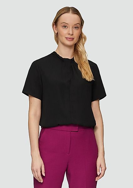 s.Oliver Kurzarmbluse Bluse Crêpebluse mit Twist-Detail günstig online kaufen