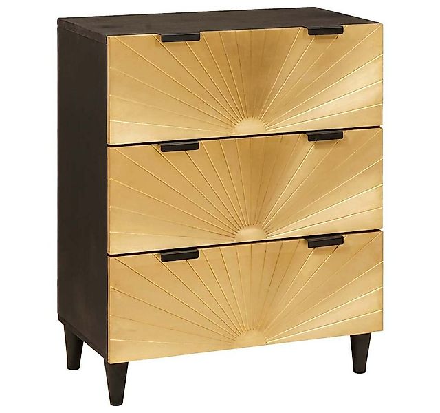 vidaXL Fächerschrank Sideboard Schwarz und Gold 60 x 33 x 75 cm massives ho günstig online kaufen