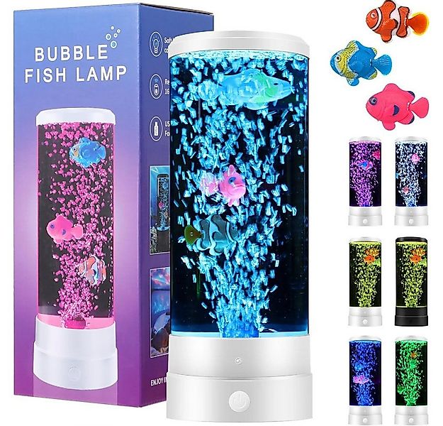 QUBEBU LED Nachtlicht LED Tischleuchte Wassersäule mit Deko Fisch, Dekoleuc günstig online kaufen
