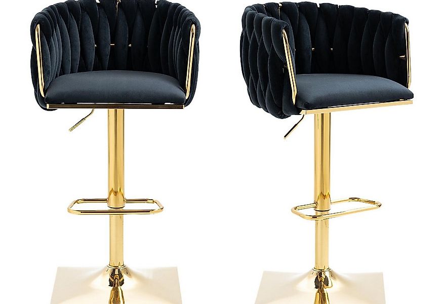 LVHOM Barhocker 360° drehbare moderne Samt-Barstühle, goldene Stuhlbeine (2 günstig online kaufen