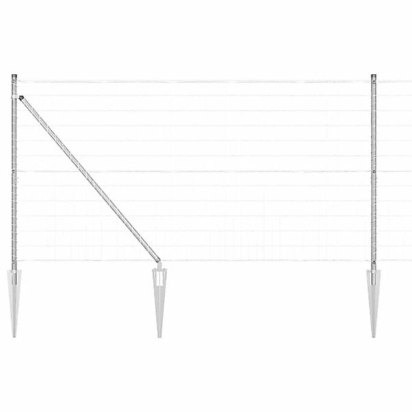 vidaXL Zaun mit Pfosten Silber 1,4 x 10 m Stahl 3350737 günstig online kaufen