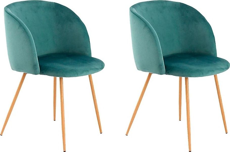 Kayoom Polsterstuhl »Stuhl Celina 110 2er-Set Grau,samtweicher Bezug in mod günstig online kaufen