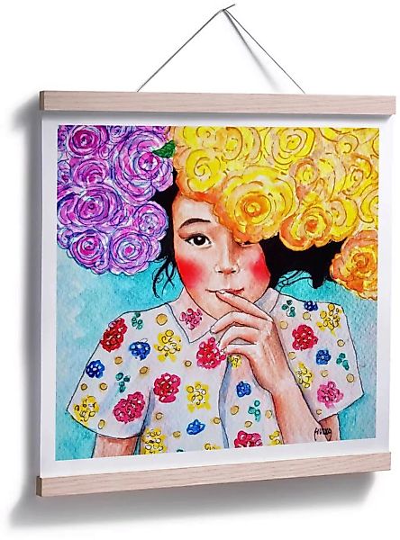 Wall-Art Poster »Hülya Rosen Blumen Mädchen«, Blumen, (1 St.) günstig online kaufen