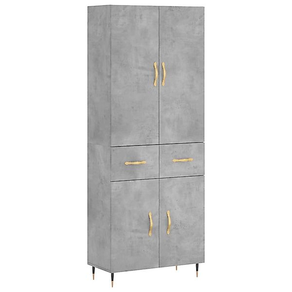 vidaXL Highboard Betongrau 69,5x34x180 cm Holzwerkstoff 3198133 günstig online kaufen