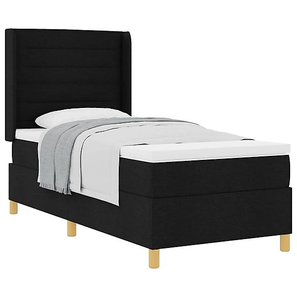 vidaXL Boxspringbett mit Matratze Schwarz 80 x 200 cm Stoff 3341737 günstig online kaufen