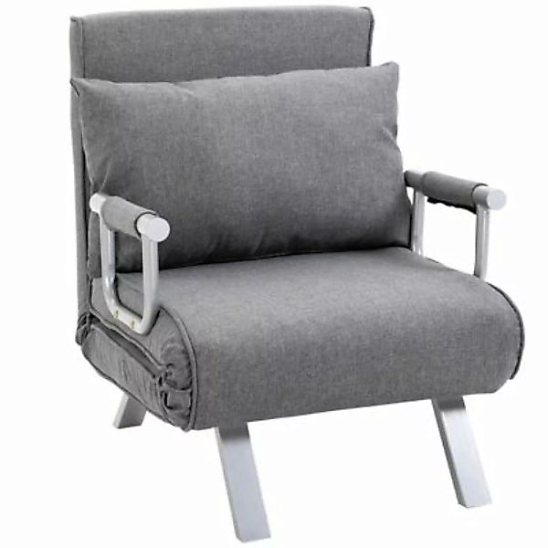HOMCOM Schlafsofa 3 in 1 Sofa, Sessel oder Liege grau günstig online kaufen