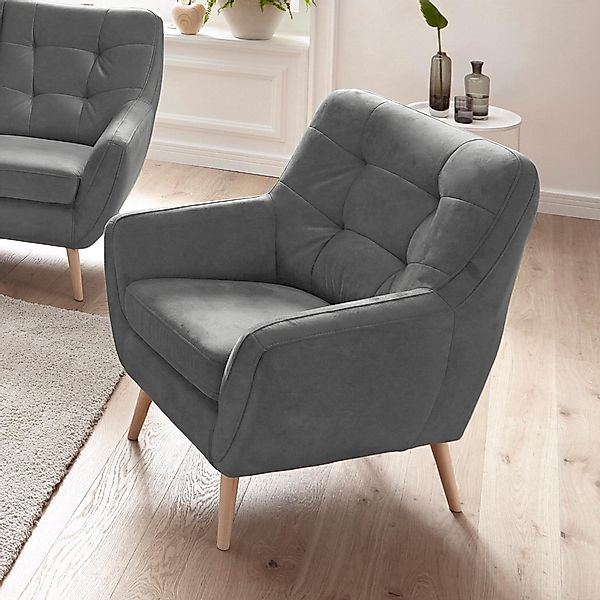 exxpo - sofa fashion Sessel »Scandi, Loungesessel mit tollem Sitzkomfort, h günstig online kaufen