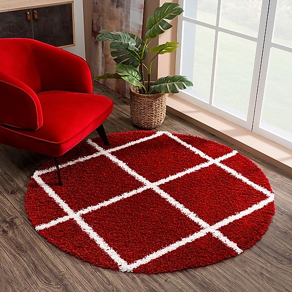 Sanat Hochflor-Teppich "Madrid" rund 30 mm Höhe Wohnzimmer, Langflor, Shagg günstig online kaufen