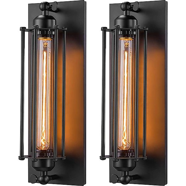 Rosnek LED Wandleuchte E27, Industrieller Stil, günstig online kaufen