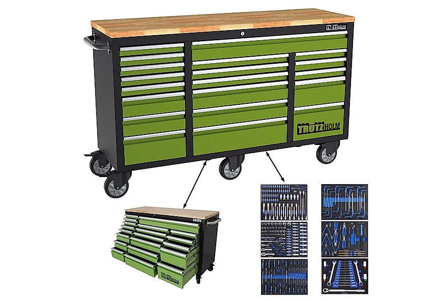 TRUTZHOLM Werkstattwagen Deluxe XXL 254tlg. 161x92,5cm 20 Schubladen Rollen günstig online kaufen