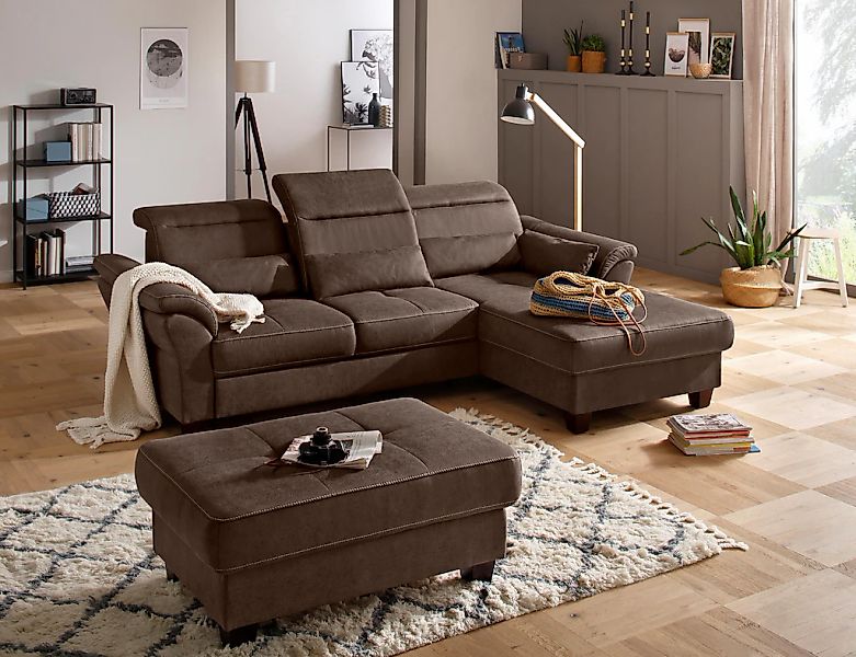 Home affaire Ecksofa "Solvei L-Form" mit Recamierenabschluß und Sitztiefenv günstig online kaufen
