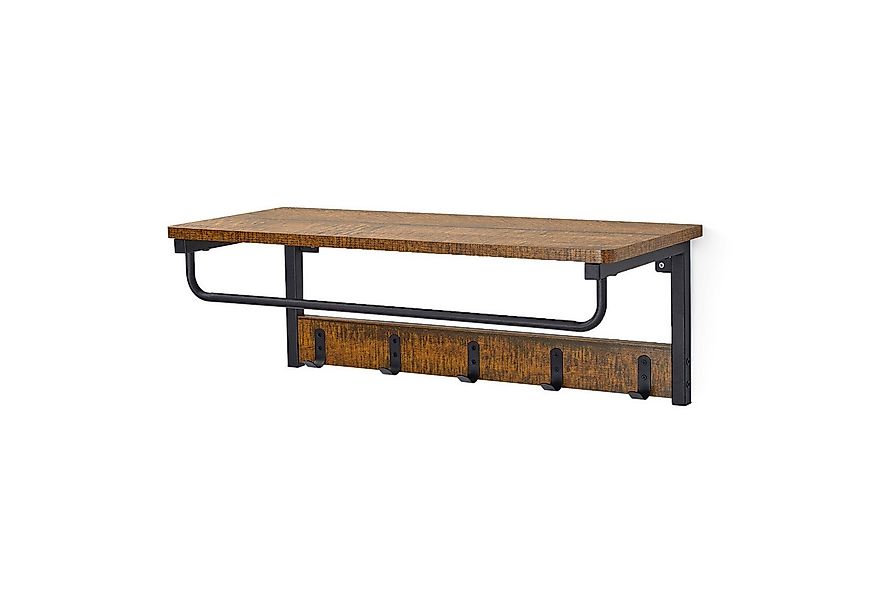Mondeer Wandgarderobe Wandregal, mit 5 Haken und Ablage, 67 x 28 x 23,5 cm günstig online kaufen