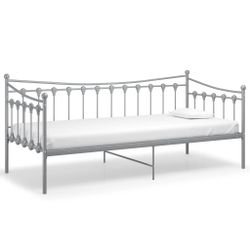 vidaXL Bett Schlafsofa Bettgestell Grau Metall günstig online kaufen