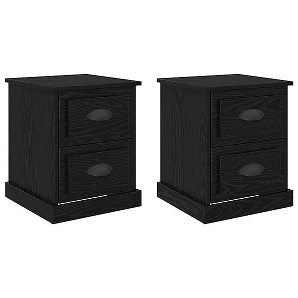 vidaXL Nachttisch 2 Stk Schwarz Eichen-Optik 39 x 39 x 47,5 cm 881333 günstig online kaufen