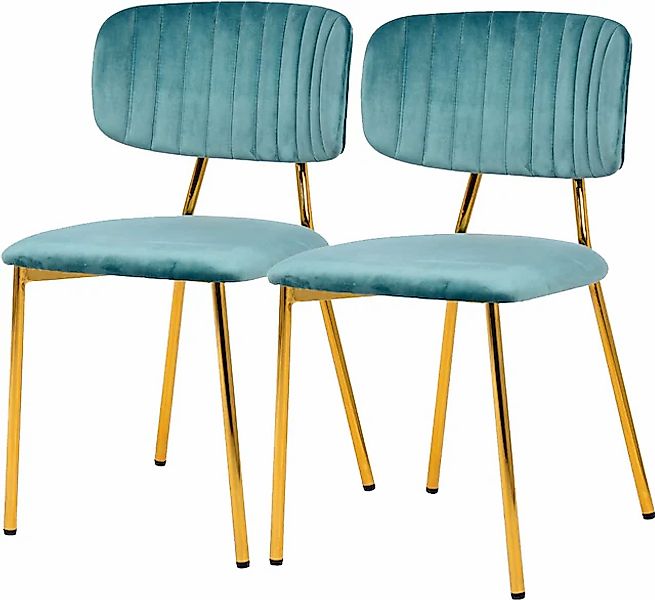 Kayoom Polsterstuhl »Stuhl Giselle 125 2er-Set, pflegeleichter Samtbezug«, günstig online kaufen