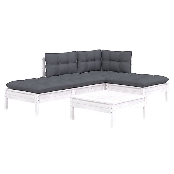 vidaXL Gartenlounge-Set 5-tlg. Garten-Lounge-Set mit Kissen günstig online kaufen