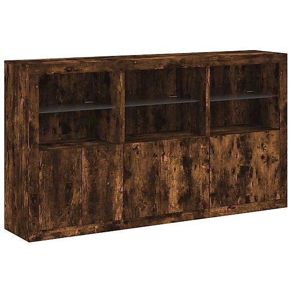 vidaXL Sideboard mit LED-Leuchten Räuchereiche 181,5x37x100 cm 3209153 günstig online kaufen