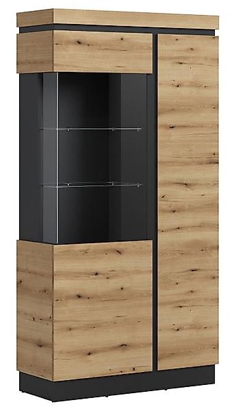 Vitrine 2-trg. CORTE CORV03 von Wojcik Coast evoke eiche / Kosmos grau günstig online kaufen