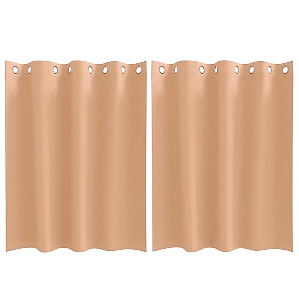 vidaXL Verdunkelungs-Vorhänge mit Ringen Hellbraun Polyester 4107368 günstig online kaufen