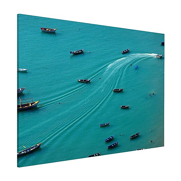 Magnettafel Kunstdruck - Querformat 4:3 Ankernde Fischerboote günstig online kaufen