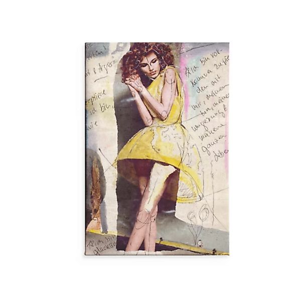 Kunstdruck Wanddekoration Wandbilder Aus Kork "Yellow Dress" günstig online kaufen