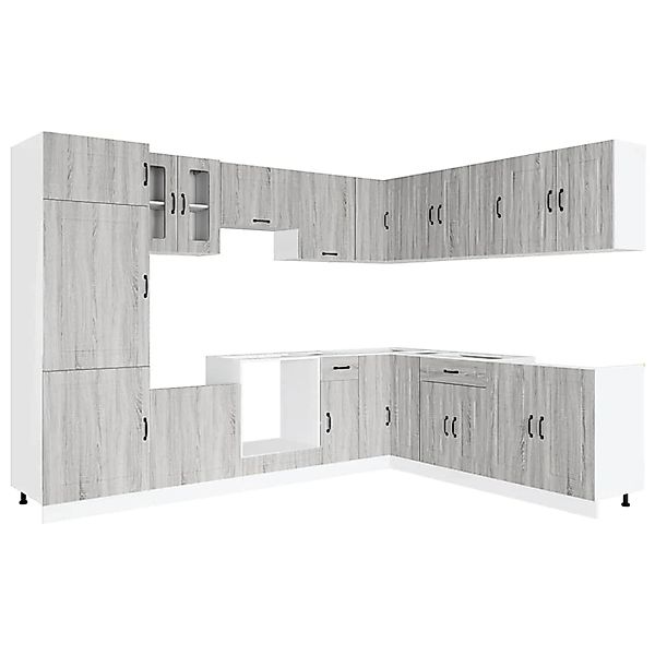 vidaXL 14-Tlg Küchenschrank-Set Kalmar Grau Sonoma Holzwerkstoff 3314977 günstig online kaufen