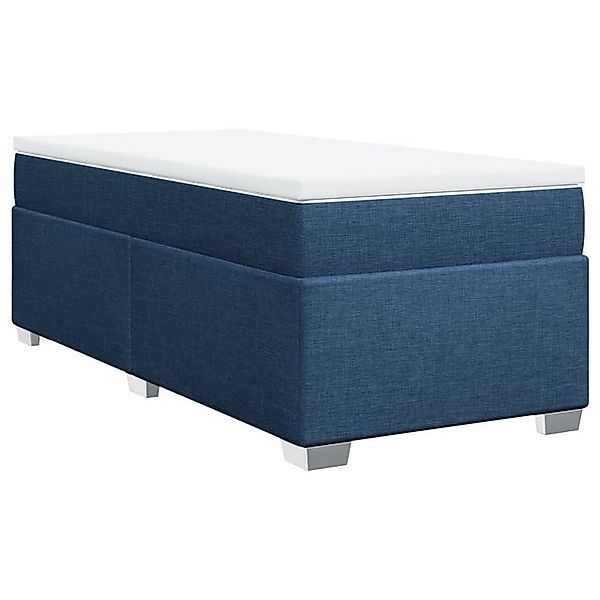 vidaXL Bett Boxspringbett mit Matratze Blau 80x200 cm Stoff günstig online kaufen