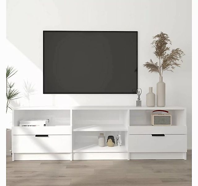 vidaXL TV-Schrank TV-Schrank Hochglanz-Weiß 150x33,5x45 cm Spanplatte Lowbo günstig online kaufen