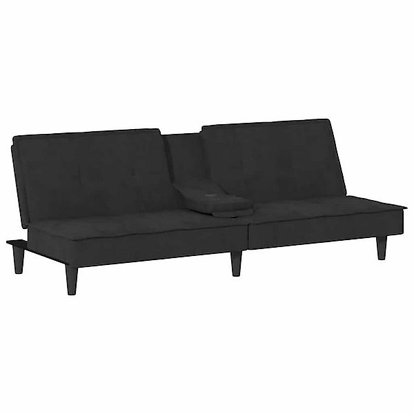 vidaXL Sofa Schlafsofa mit Getränkehaltern Schwarz Samt günstig online kaufen