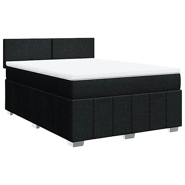 vidaXL Boxspringbett mit Matratze Schwarz 160x200 cm Stoff 3287114 günstig online kaufen