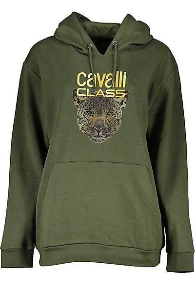 Cavalli Class Sweatshirt Grüner Damenpullover mit Kapuze und Druck – günstig online kaufen