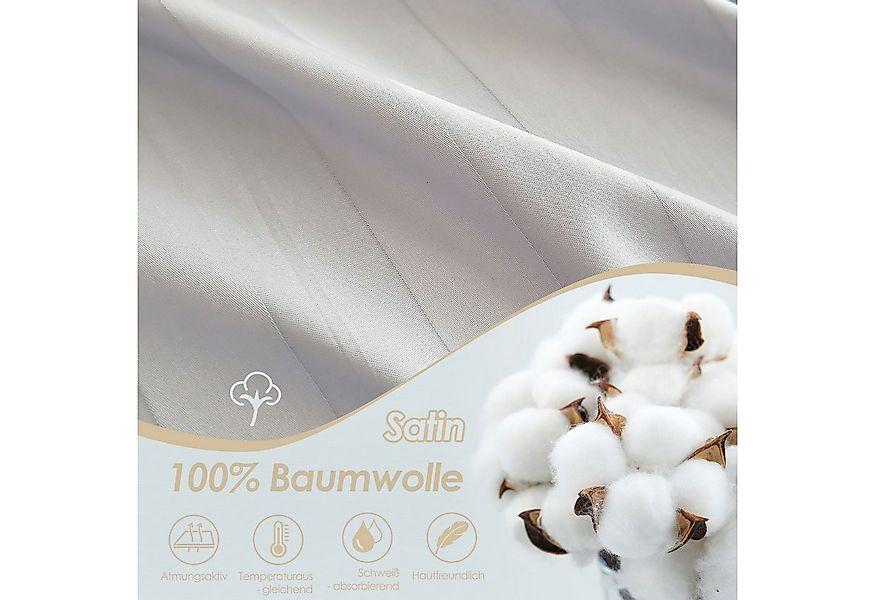 KEAYOO Kissenbezüge Satin Kissenbezug, (2 Stück), 100% Baumwolle mit Reißve günstig online kaufen