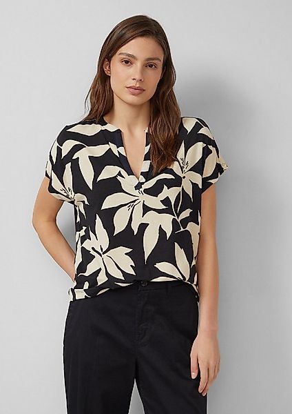 s.Oliver Kurzarmshirt T-Shirt Gemustertes Jersey-T-Shirt mit V-Ausschnitt günstig online kaufen