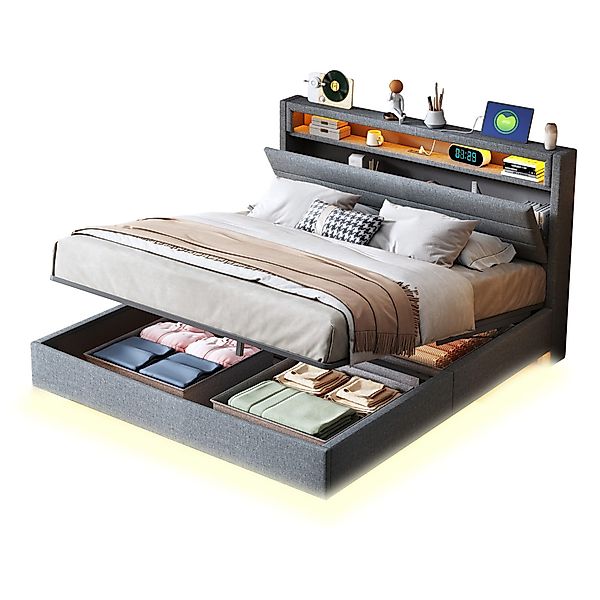REDOM Polsterbett Doppelbett Kinderbett Stauraumbett Jugendbett günstig online kaufen