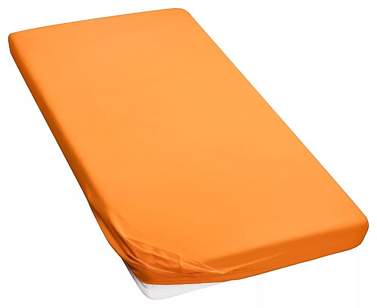 MOON-Trend Spannbetttuch Spannbettlaken Jersey 100% Baumwolle-orange-200x20 günstig online kaufen