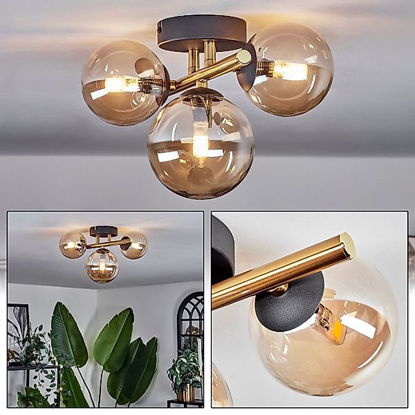 hofstein Deckenleuchte Deckenlampe aus Metall/Glas in günstig online kaufen