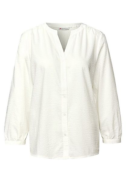 STREET ONE Klassische Bluse Split Neck Seersucker Bluse günstig online kaufen