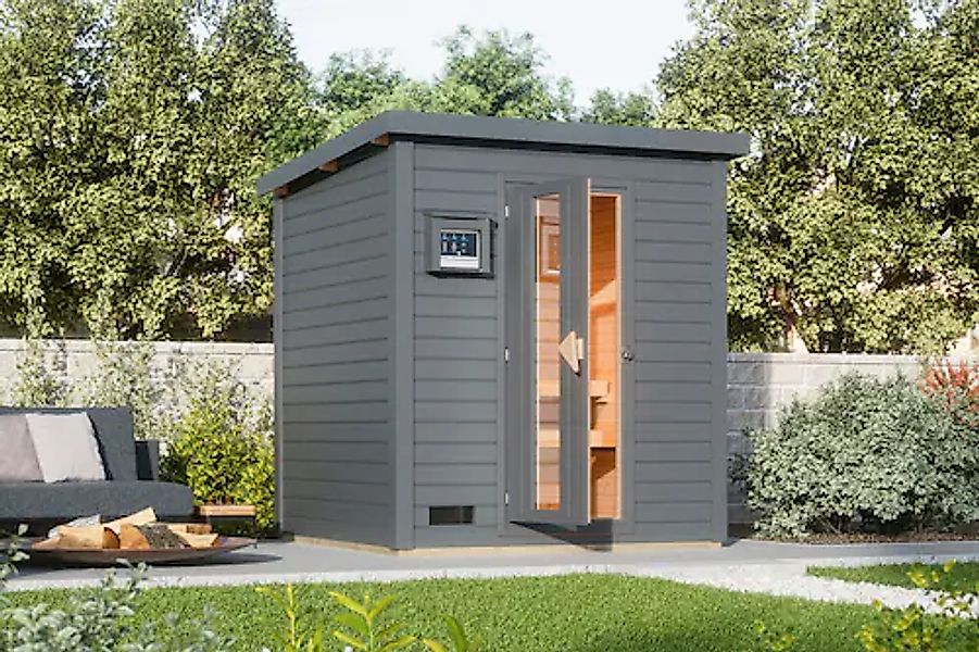 Karibu Saunahaus »Talo 2« Set, Bio Ofen 9 kW, externe Steuerung, mit Energi günstig online kaufen