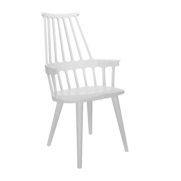 Sessel Comback plastikmaterial weiß /mit 4 Holzfüßen - Kartell - Weiß günstig online kaufen