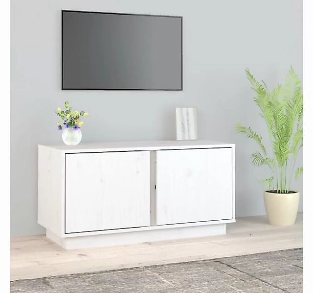 furnicato TV-Schrank Weiß 80x35x40,5 cm Massivholz Kiefer günstig online kaufen