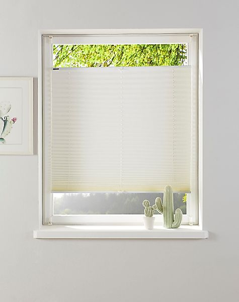my home Plissee "KATIA" Lichtschutz ohne Bohren verspannt Fixmaß, Crushed-O günstig online kaufen