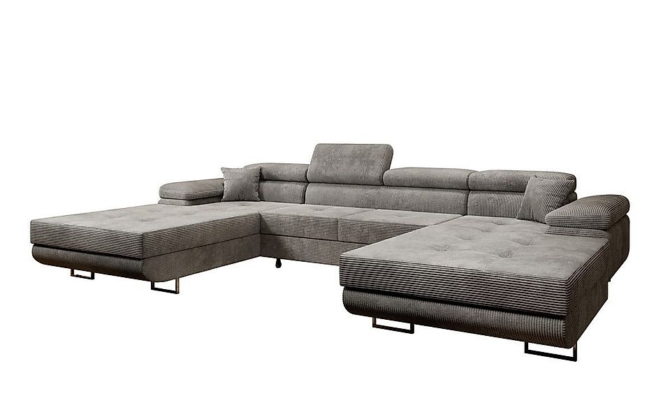 Luxusbetten24 Schlafsofa Designer Sofa Calvera U in Cord, mit Stauraum und günstig online kaufen